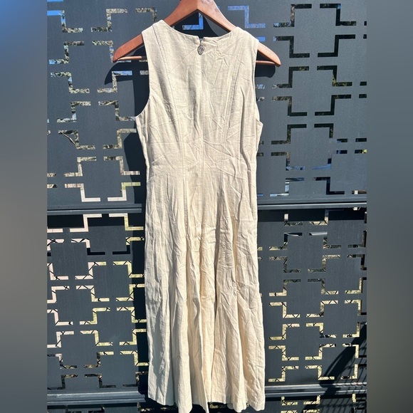 Tommy Hilfiger Womens Natural Linen Blend Preppy Euro Summer Midi Dress 4 - Picture 7 of 11